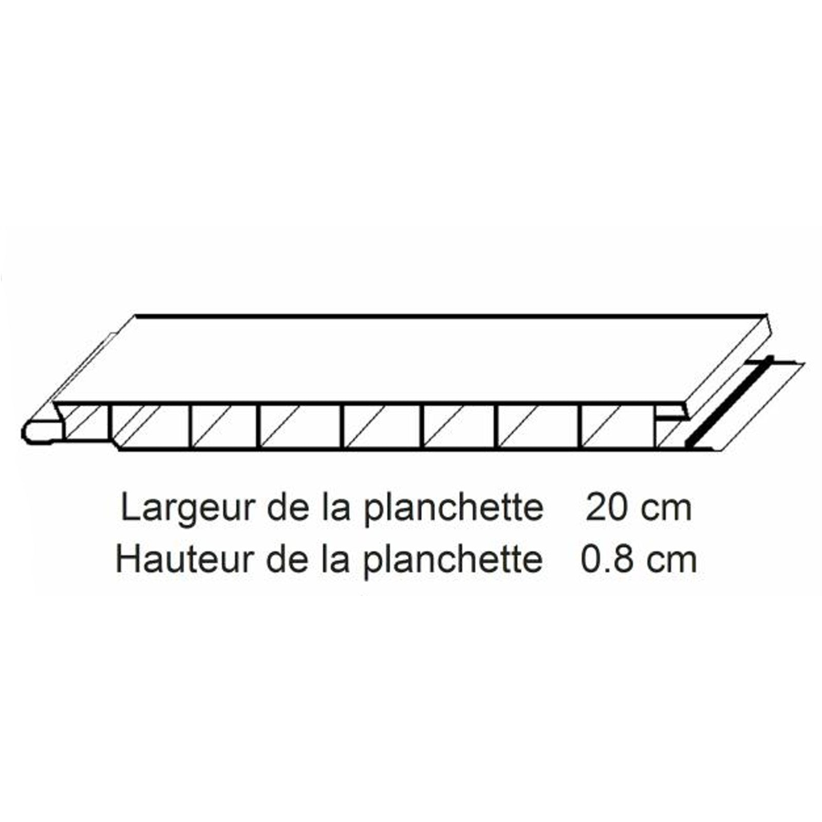 LAMBRIS ALVEOLAIRE 20 CM PIN CLAIR LISSE - Pack 5 lames PVC intérieur