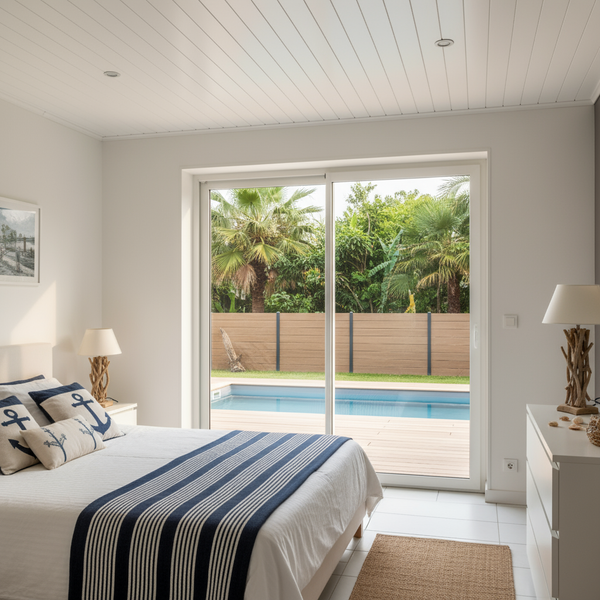 BAIE VITRÉE PVC 2 VANTAUX COULISSANTE