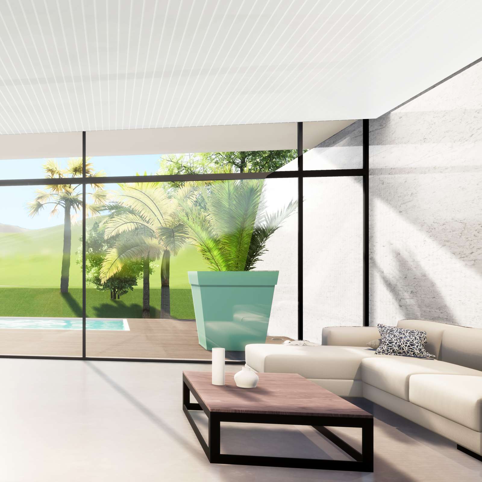 Faux plafond en pvc blanc 