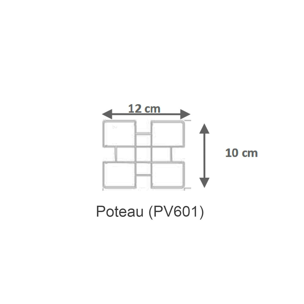 Poteau de bardage ou clôture PVC